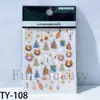 Belleza Completa Transfronterizo Nuevo Arte de Uñas Pegatinas en Relieve Copo de Nieve Navideño Papá Noel Hombre de Jengibre Pegatinas para Arte de Uñas