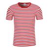 Primavera e Verão Nova Pinstripe manga curta Sea Soul Shirt Grupo Roupas Classe Roupas logotipo impresso T-shirt de manga curta