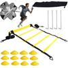 Conjunto de Escada de Agilidade Escada de Treino Disco Marcador Balde de Obstáculos Estrutura de Barreiras Equipamento de Fitness de Futebol Portátil Multifuncional