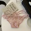 Aleteo de Alas de Mariposa~ Bragas de Encaje Sexy de Estilo Francés para Mujer, Diseño de Campana Hueca, Atractivos Transpirables de Algodón Puro en la Entrepierna