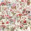 Micro-Tinta Variedade de Adesivos de Flores e Plantas Pet Dupla-Transparência Pintados para Celular Caderno Mala Copo d'Água Adesivos Decorativos