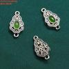 Accesorios de ágata y jaspe con forma de flor de plata esterlina S925, estilo retro, hechos a mano, con cuentas, joyería al por mayor