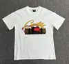 Marca de Moda Europeia e Americana de Rua Transfronteiriça Camiseta Casual Estampada de Manga Curta Versátil Personalizada Oversize para Homens e Mulheres