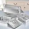 Bandeja Rectangular Perforada Espesa de Acero Inoxidable para Servir con Tapa, Bandeja para Helado, Bandeja para Servir Buffet de Cafetería Comida Rápida Venta al por Mayor