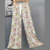 Pantalones de Pijama de Algodón Finos de Verano para Mujer con Estampado de Dibujos Animados, Pantalones de Pierna Ancha para Mujeres Embarazadas, Tallas Grandes, Adecuados para Usar Afuera, Pantalones Largos de Algodón, Exportación