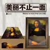 Mona Lisa Arranhador para Gatos Casa de Gato Porta-Retrato Vintage Porta-Retrato 3D Pintura a Óleo Casa de Gato Arranhador de Papelão