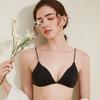Íntimos Triangulares con Copa de Botón Frontal Personalizado Sin Aros, Espalda Femenina y Hermosa, Sujetador Rojo sin Espalda, Conjunto de Sujetador Delgado