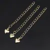 Extensão de Corrente de Cauda Coração de Pêssego com Zircônia Banhada a Ouro 18K Corrente de Extensão DIY para Bolsa Pingente de Corrente para Celular Acessórios de Joias Prontos para Venda