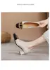 Otoño 2026 Nuevo Estilo Estilo Pequeño Chanel Bloque de Color Punta Cuadrada Tacón Grueso Zapatos de Salón para Mujer Punta Cuadrada Suela Suave Cómodos de Moda Zapatos de Salón