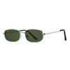 Gafas de Sol Metálicas con Montura Ovalada Transfronteriza para Mujer, Estilo Retro Moderno, Montura Pequeña, Protección UV de Verano, Gafas de Sol Sencillas para Fotografía para Hombre