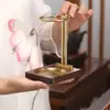 Soporte de Madera de Nogal y Cobre para Infusor de Té, Accesorios para Juego de Té Kung Fu, Base para Colador de Té, Soporte para Infusor de Té