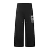 Calça de Moletom Reta e Fluida com Estampa Digital para Homens, Marca Moderna Estilo Americano, Caimento Solto, Calça Casual Versátil de Cintura com Cordão e Barra Larga