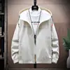 Chaqueta con capucha estampada de moda para hombre talla grande, abrigo deportivo cortavientos extragrande para primavera y otoño, top ligero