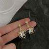 Corea del Sur temperamento ins hueco flor tridimensional estilo hada dulce francés S925 pendientes pendientes/oreja pendientes de mujer