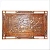 Decoración colgante de talla en madera de Dongyang para sala de estar, Colgante de pared estilo chino, Talla hueca de madera de alcanfor, Fortuna, Longevidad, Felicidad, Placa horizontal de madera maciza