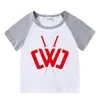 2023 Nueva ropa para niños Camiseta de manga corta de verano para niños y niñas Camisa básica raglán Camiseta de media manga para bebé Top para niños