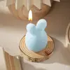 Ovo Listrado de Páscoa Coelho de Orelha em Pé Coelho Abóbora Padrão Diamante Coelho Coelho Velas de Gesso Perfumadas Molde de Silicone
