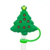 Tampa de palito de Natal personalizada transfronteiriça, capa de palito removível de silicone macio de desenho animado, plugue à prova de poeira, tampa de palito de silicone