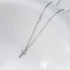 Collar Nalan de plata s925 para mujer, estilo coreano, con temperamento, con cruz de diamantes, cadena de clavícula sencilla a la moda D5628