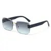 Nuevas Gafas de Sol Cuadradas Sin Marco con Lente Degradado Transfronterizas para Hombres y Mujeres, Gafas de Sol Outdoor Dopamina de Alta Gama