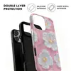 Popular en Japón y Corea, funda de teléfono blanca floral 15pro rosa de cobertura total dos en uno para iPhone17, funda protectora para niñas