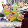 Globo de muñeco de huevo fiesta globo de película de aluminio dibujos animados niños estrella puesto Delu clip de mano globo diseño de cumpleaños