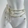 Nova Corrente de Cintura Floral com Contas em Camadas, Acessório de Cintura Versátil, Fashion e Sexy, Corrente de Cintura Fashion Personalizada
