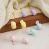 Salida de Verano Estilo Ins Pendientes Coloridos de Gelatina Frijol Dopamina Pinzas para Orejas en Espiral Mosquitera Pendientes Simples de Personalidad para Niñas