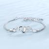 Pulsera de moda estilo coreano Xinhonghui con forma de corazón incrustado de diamantes para mujer, pulsera sencilla de amor con diamantes púrpuras, joyería te amo