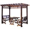Rack de Uva para Varanda de Madeira Anticorrosiva Casa Pátio Lazer Pavilhão de Madeira Maciça Carbonizada Jardim Externo Mesa e Cadeira Simples Pavilhão