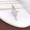 Colgante Transfronterizo Europeo y Americano Cruz de Cobre Microincrustado Circonita Diseño de Personalidad de Nicho Moda Versátil Accesorio que No se Desvanece