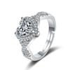 Transmisión en Vivo Bienestar Anillo de Pareja para Mujer Estilo Coreano Anillo en Forma de Corazón Diamante Propuesta Regalo de San Valentín para Novia