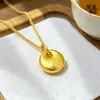 Nuevo Colgante Pequeño Gordo de la Fortuna Estilo Chino Antiguo, Cadena para Clavícula Versátil Casual con el Carácter "" Estilo Chino, Sensación de Alta Gama para Mujer