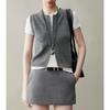 Esencial para Capas, Delicado y Amigable con la Piel, Chaleco Chaqueta de Punto Minimalista con Doble Cremallera para Mujer, Tendencia Principios de Otoño 2025