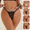 Especial transfronterizo para doble cinturón fino tiro bajo hueco sin costuras encaje lencería fina sin costuras tanga lencería talla grande venta al por mayor