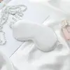 Máscara de ojos para dormir de seda sintética de doble cara, bloqueadora de luz, correa elástica, máscara de ojos de belleza transpirable de color sólido para viajes, protector de ojos para siestas