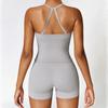 Traje de yoga ajustado europeo y estadounidense ropa deportiva de secado rápido primavera y verano chaleco para correr al aire libre traje de shorts para mujer 8519