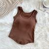 Nuevo Chaleco de Algodón con Hilo, Cuello Redondo, Terciopelo Delgado, Textura Nueva, de Alta Calidad para Usar por Fuera o por Dentro, Simple Estilo Hong Kong, Chaleco Básico con Almohadilla en el Pecho