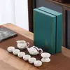 Juego de Té Portátil para Viaje Tetera Ding Kiln Gaiwan Taza de Té Bandeja de Té Taza Rápida Logo de Empresa Regalo Souvenir Juego de Té