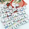 Cadena de nombre de cerámica creativa DIY letra de nombre cuentas de hilo hechas a mano pulsera de nombre personalizada nombre de gato