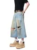 Pantalones Cortos de Mezclilla Rasgados para Niños Verano 2025 Nueva Moda Americana Marca Guapo Holgados Rectos Casuales