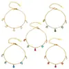 Cadena de collar con colgante de circonita cúbica en forma de lágrima inspirada en la dopamina, superventas europea y americana, conjunto de pulsera y tobillera de joyería minimalista y versátil para mujer
