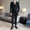 Soporte para Dropshipping para Traje de Hombre Delgado de Dos Botones para Douyin Traje de Vestir de Tres Piezas Casual de Negocios