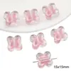 Cuentas redondas acrílicas rosas cortadas cuentas de cabeza de gato cuentas de corazón de azúcar accesorios para pulsera hecha a mano casera cadena de teléfono móvil