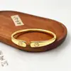 Pulsera de la Fortuna de Doble Cabeza de Moda para Mujer, Nuevo Estilo Chino, Tendencia Nacional, Pulsera Abierta Vintage Chapada en Plata Color Oro Arena para Mujer