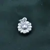 Pingente de Girassol Prata S999 Rosto Sorridente Acessórios Estilo Nacional Pulseira de Cristal com Contas DIY Pingente Acessórios de Prata Atacado