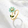Anillo giratorio de flores con apertura de celebridad de Internet, anillo ligero de lujo ajustable para dieta, nuevo anillo de moda exquisito