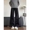 Jeans acampanados bordados estilo americano para hombre, diseño de moda de primavera, pantalones de corte inclinado, corte holgado, pantalones de pierna recta ajustados