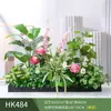 Paisagismo com Plantas Verdes Simulação Floreira Divisória de Piso Arte Floral de Chão Paisagem de Plantas Combinação de Floreira Flor Artificial em Vaso Bonsai Decoração