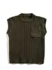 Suéter de Punto sin Mangas Retro Japonés para Hombre, Chaleco Versátil de Cuello Redondo de Moda Otoñal, Camisa Base Color Albaricoque